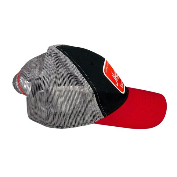 Hornady Hat Mesh Snapback Trucker Baseball Cap Adjustable Black Gray Red Patch - Picture 4 of 11